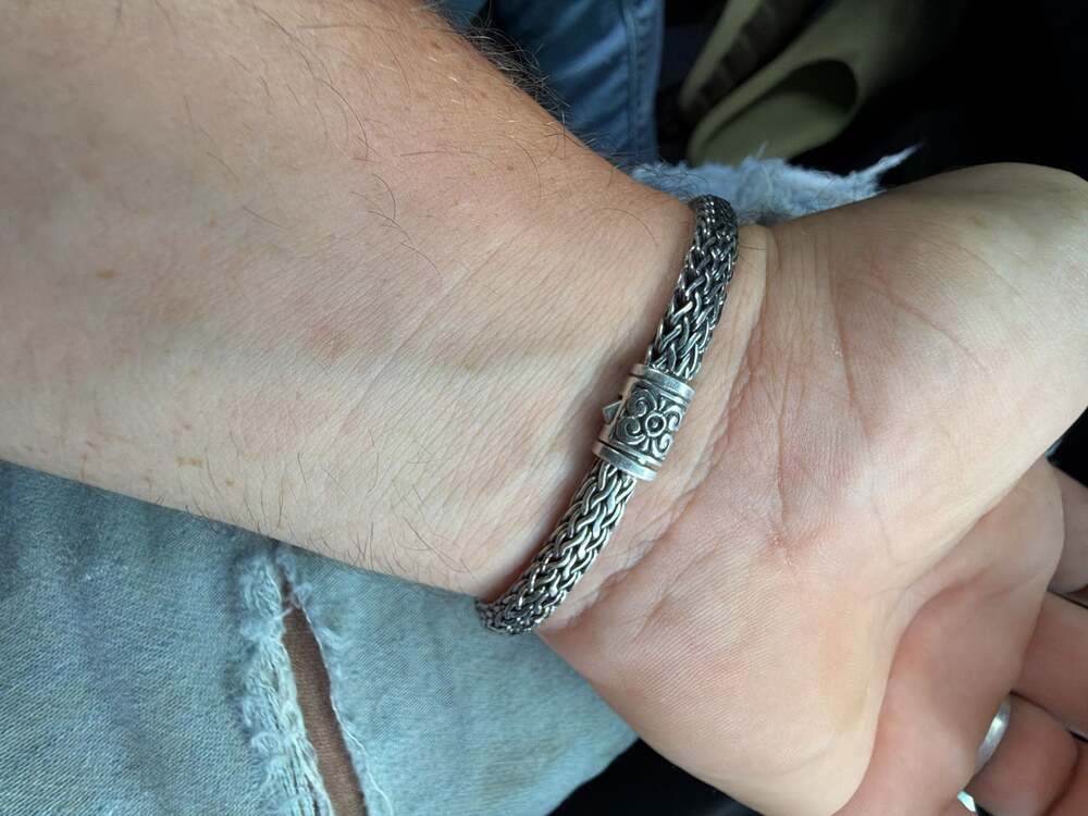 Samuel B. Sterling Silver & 18K Yellow Gold Tulang Naga Filigree Bar Bracelet - Picture 5 of 6